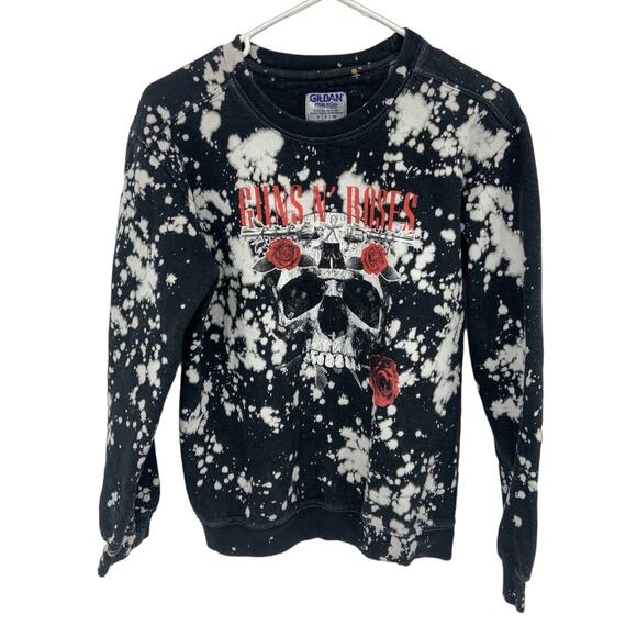 Gildan Black Skull Guns' N Roses Crewneck Sweatshirt Size S - Picture 2 of 6